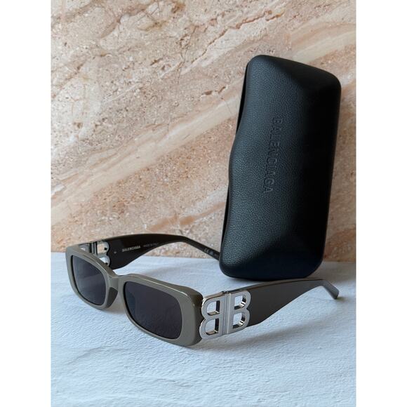 NEW Balenciaga BB0096S Dynasty Sunglasses in Grey Silver main image 5